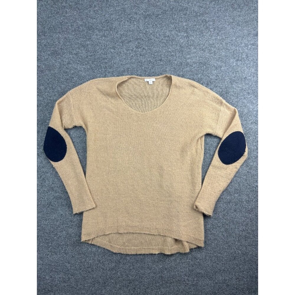 GAP Sweater Women's XS Tan Elbow Patches Pullover Lightweight Knit